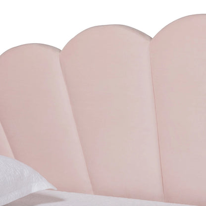 Timila Modern Velvet Upholstered Daybed with Trundle-Light Pink