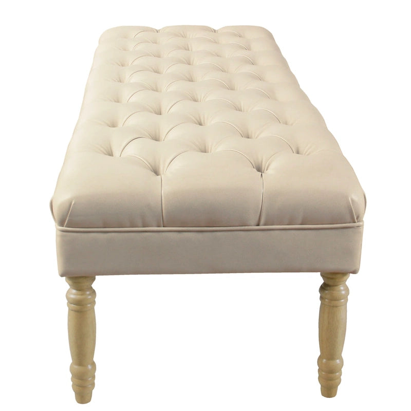 HomePop Classic Tufted Top Long Bench - Faux Leather