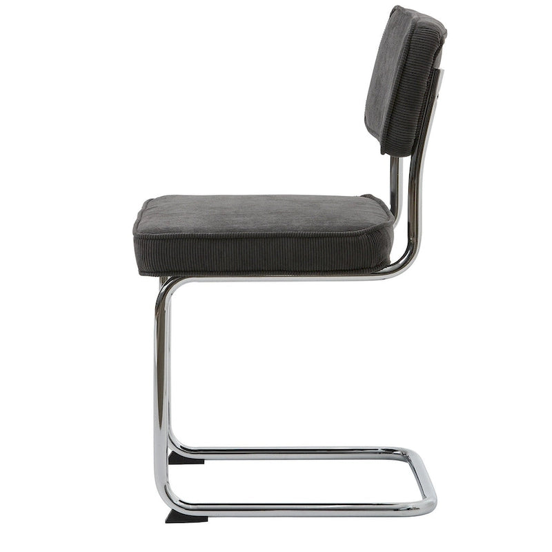 Rye Studio Corduroy Dining Chairs with Chrome Legs, Set of 2