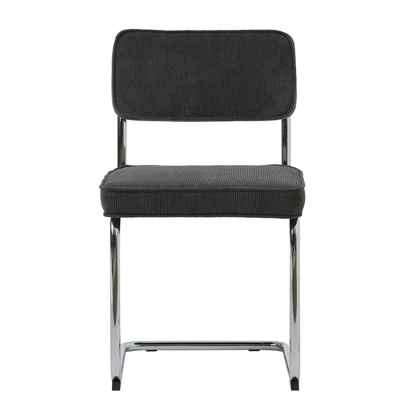 Rye Studio Corduroy Dining Chairs with Chrome Legs, Set of 2