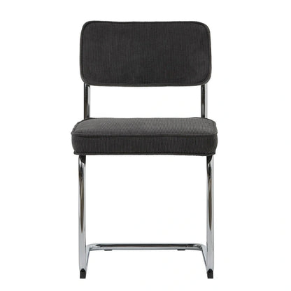 Rye Studio Corduroy Dining Chairs with Chrome Legs, Set of 2