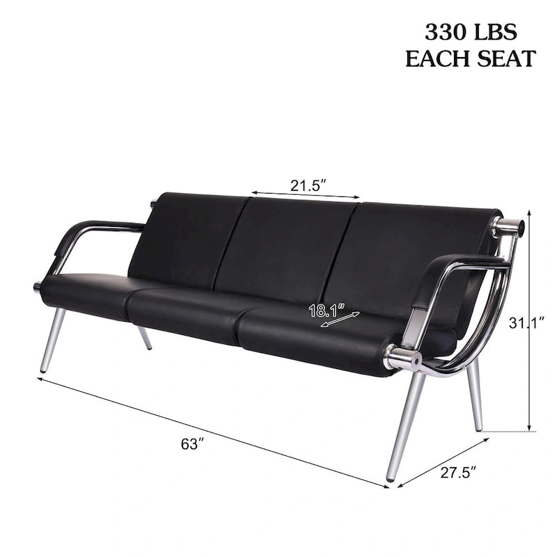 Kinbor Waiting Room Chair Office Chair, Reception Bench Guest Chair for Airport, Office, Salon, Bank, Hospital