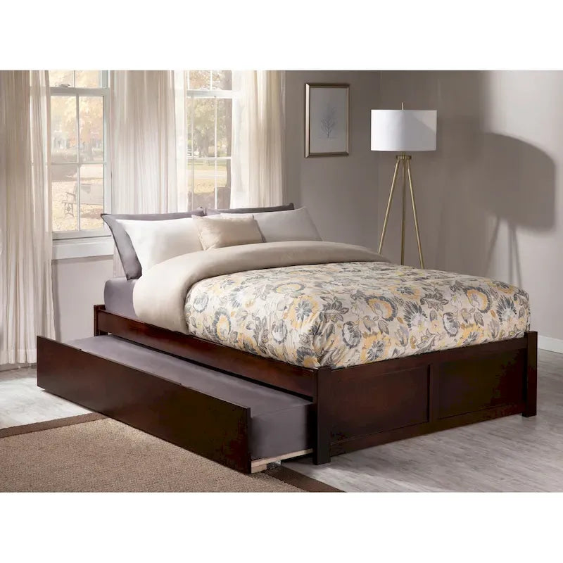 AFI Concord Wood King Platform Bed with Twin XL Trundle