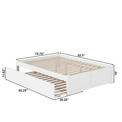 AFI Concord Wood King Platform Bed with Twin XL Trundle