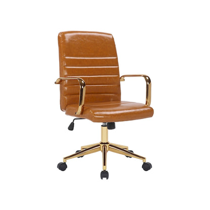 Porthos Home Franco Swivel Office Chair, PU Leather, Roller Wheels