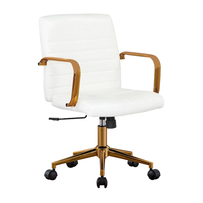 Porthos Home Franco Swivel Office Chair, PU Leather, Roller Wheels