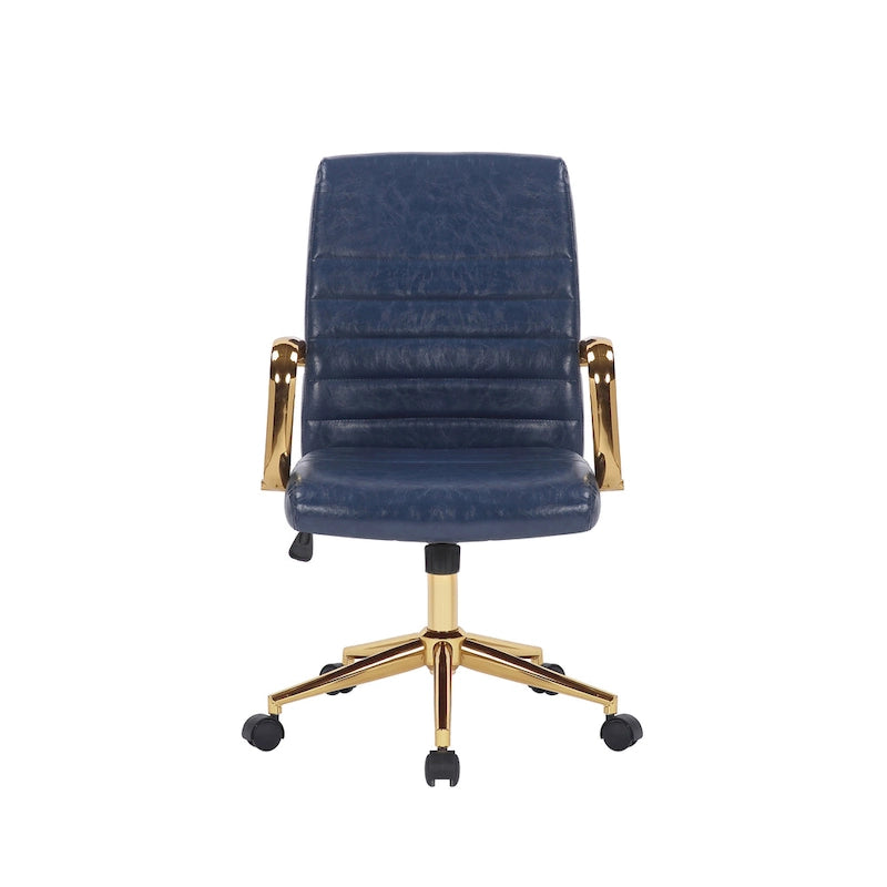 Porthos Home Franco Swivel Office Chair, PU Leather, Roller Wheels