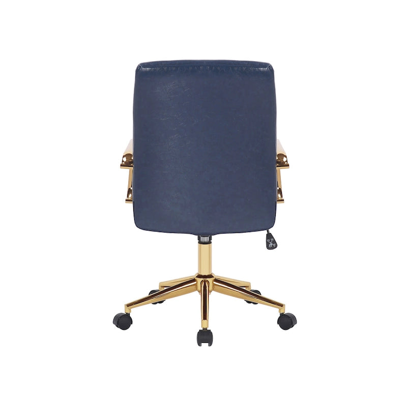 Porthos Home Franco Swivel Office Chair, PU Leather, Roller Wheels