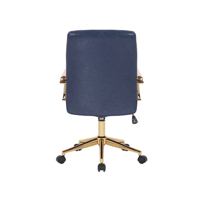 Porthos Home Franco Swivel Office Chair, PU Leather, Roller Wheels