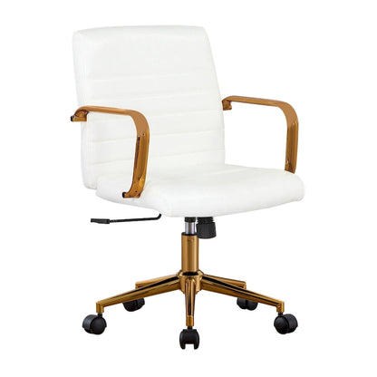 Porthos Home Franco Swivel Office Chair, PU Leather, Roller Wheels