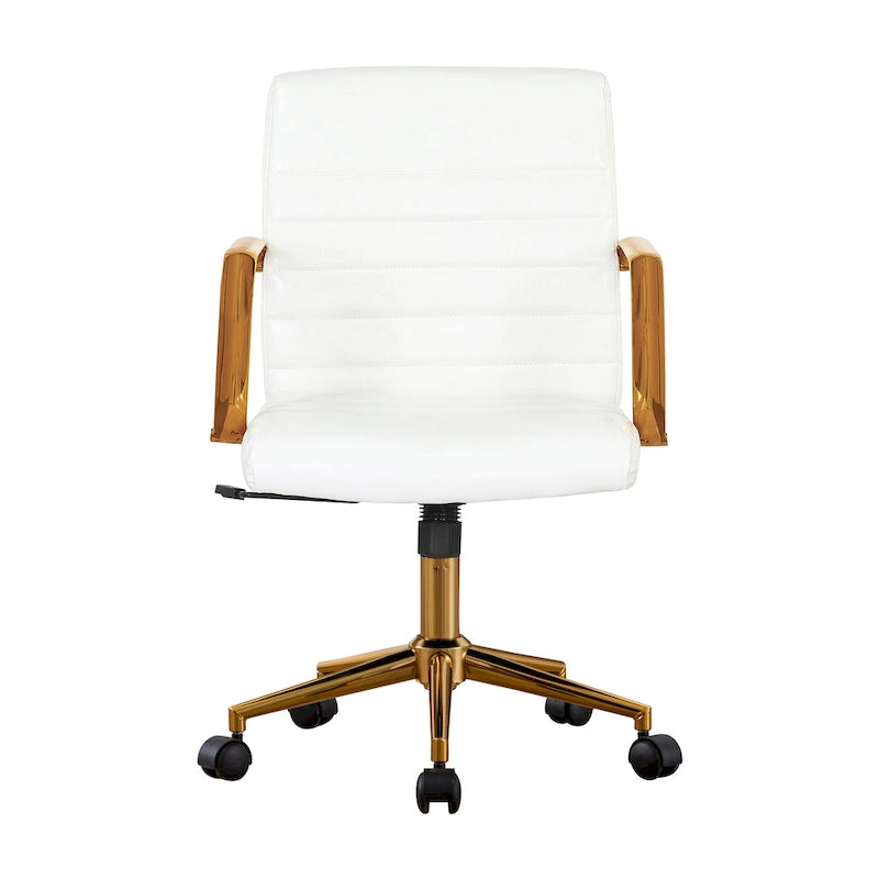 Porthos Home Franco Swivel Office Chair, PU Leather, Roller Wheels