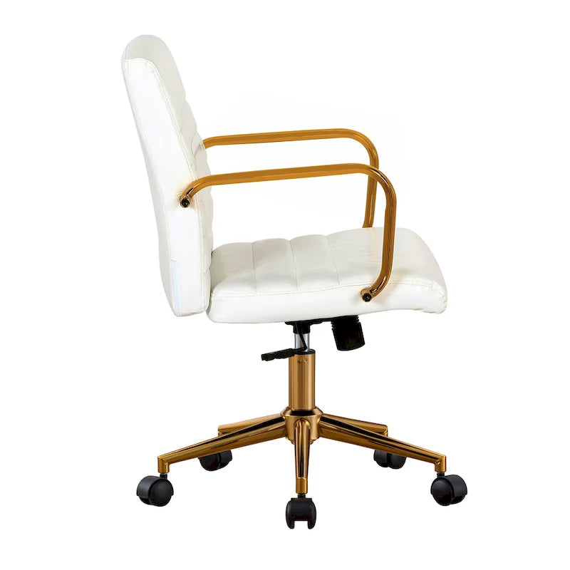 Porthos Home Franco Swivel Office Chair, PU Leather, Roller Wheels