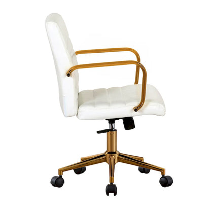 Porthos Home Franco Swivel Office Chair, PU Leather, Roller Wheels