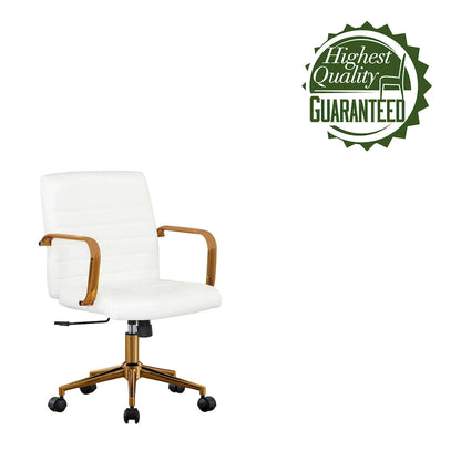 Porthos Home Franco Swivel Office Chair, PU Leather, Roller Wheels