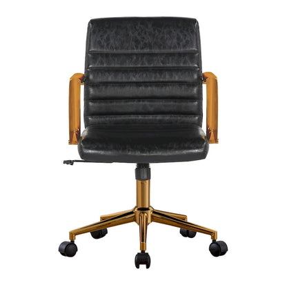 Porthos Home Franco Swivel Office Chair, PU Leather, Roller Wheels