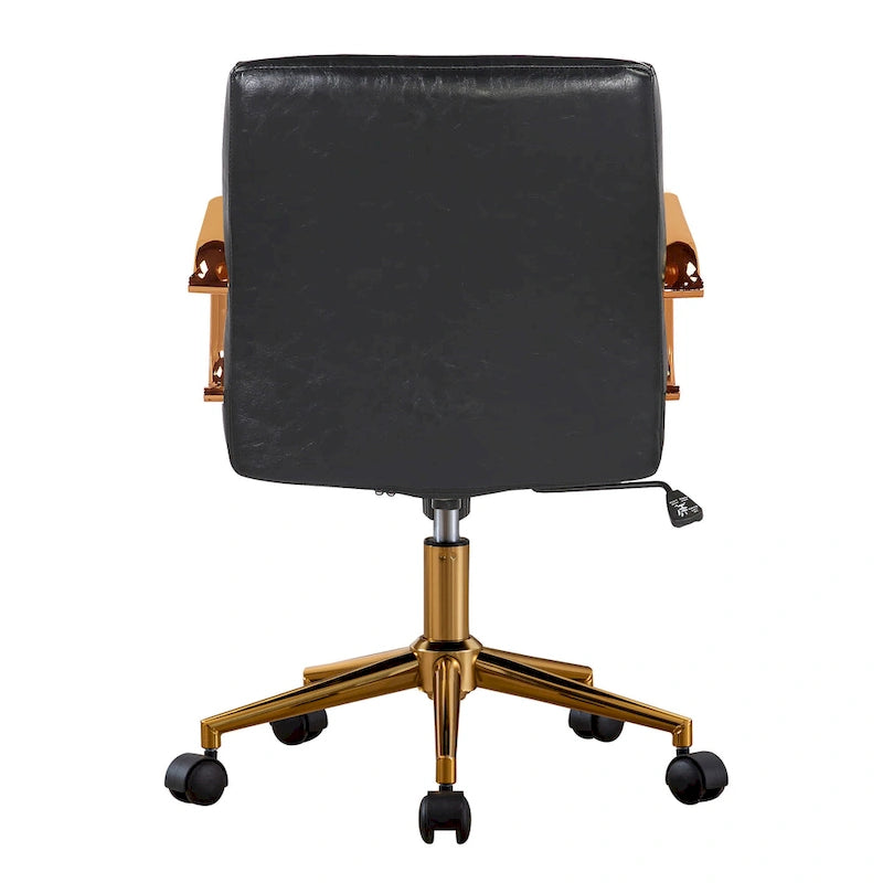 Porthos Home Franco Swivel Office Chair, PU Leather, Roller Wheels