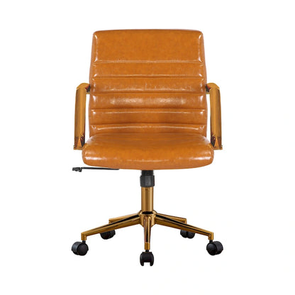 Porthos Home Franco Swivel Office Chair, PU Leather, Roller Wheels