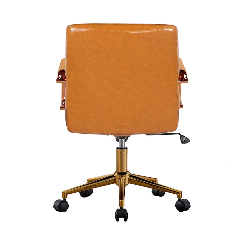 Porthos Home Franco Swivel Office Chair, PU Leather, Roller Wheels