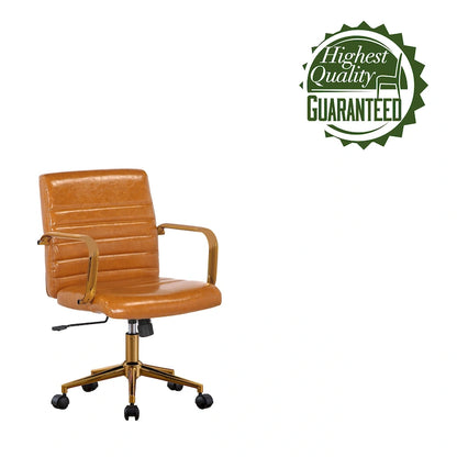 Porthos Home Franco Swivel Office Chair, PU Leather, Roller Wheels