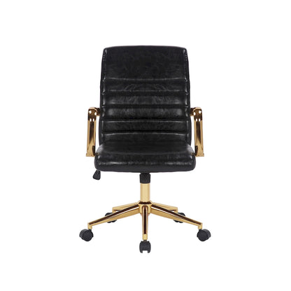 Porthos Home Franco Swivel Office Chair, PU Leather, Roller Wheels