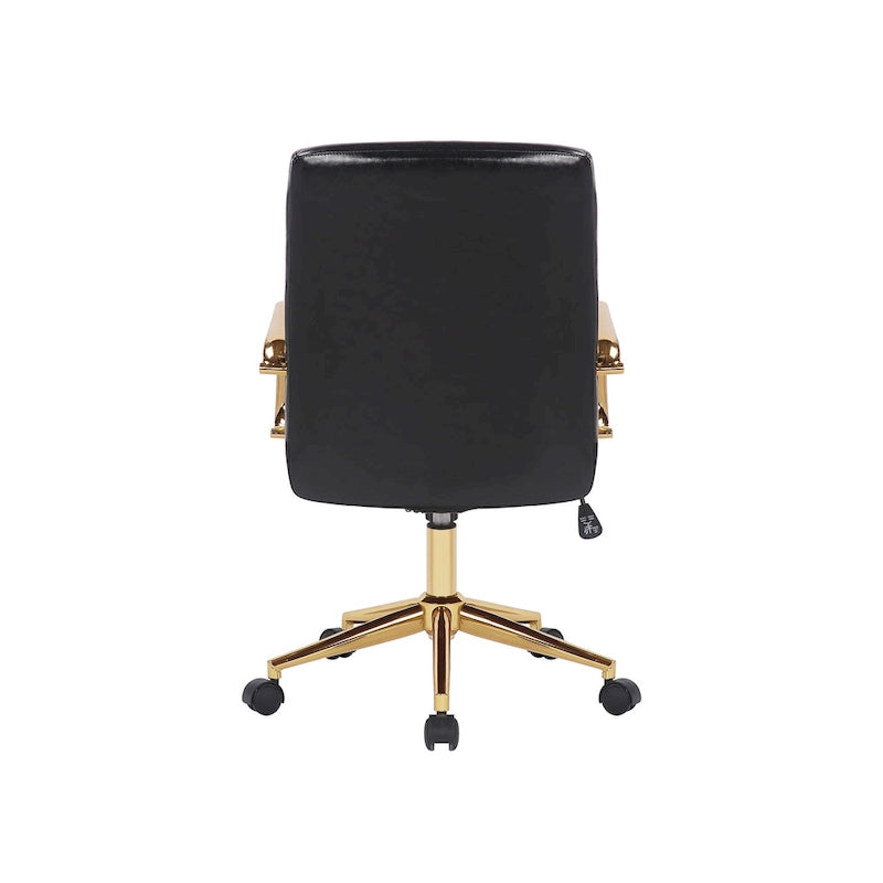 Porthos Home Franco Swivel Office Chair, PU Leather, Roller Wheels