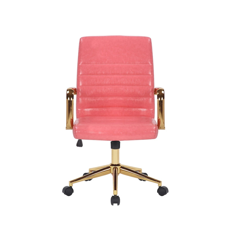 Porthos Home Franco Swivel Office Chair, PU Leather, Roller Wheels