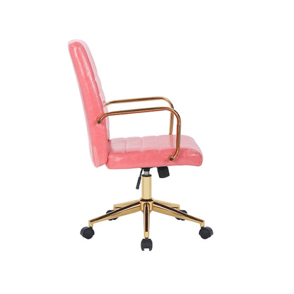 Porthos Home Franco Swivel Office Chair, PU Leather, Roller Wheels