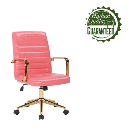 Porthos Home Franco Swivel Office Chair, PU Leather, Roller Wheels