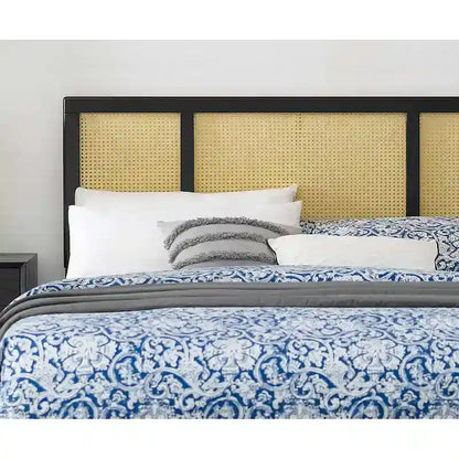 Benson Modern Queen Size Black Wooden Headboard