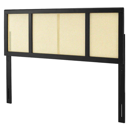 Benson Modern Queen Size Black Wooden Headboard