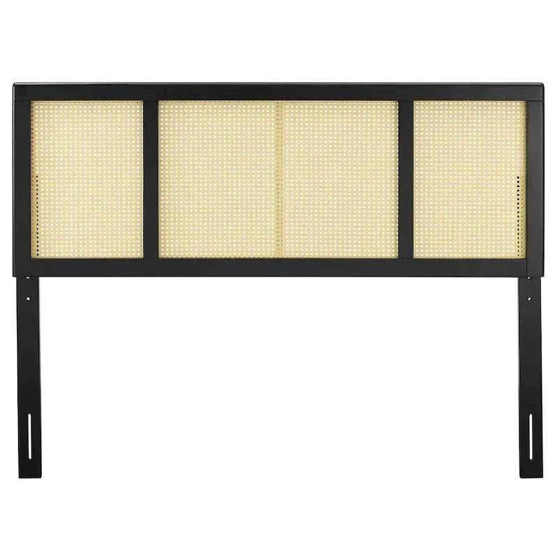 Benson Modern Queen Size Black Wooden Headboard