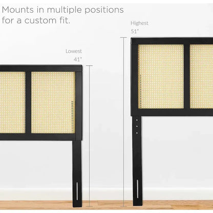 Benson Modern Queen Size Black Wooden Headboard