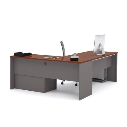 Bestar Connexion L-desk with Oversized Pedestal
