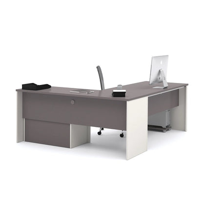 Bestar Connexion L-desk with Oversized Pedestal