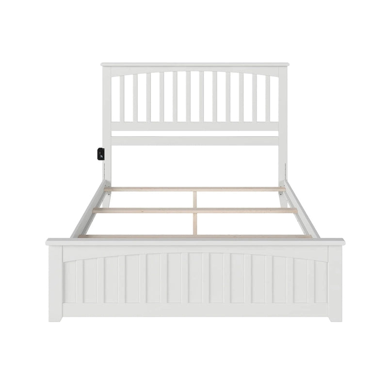 Mission Queen Foundation Bed Frame with Matching Footboard in White