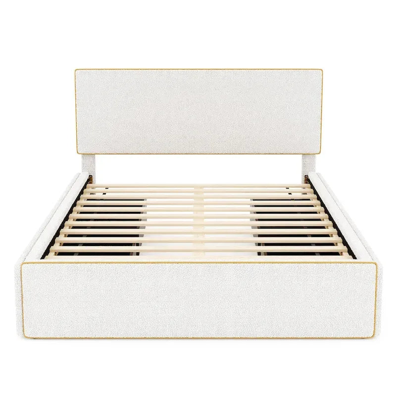 Full Size Upholstered Platform Bed with 4 Drawers