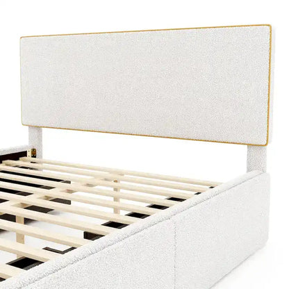 Full Size Upholstered Platform Bed with 4 Drawers
