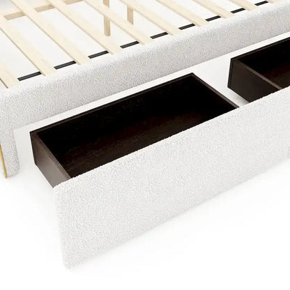 Full Size Upholstered Platform Bed with 4 Drawers