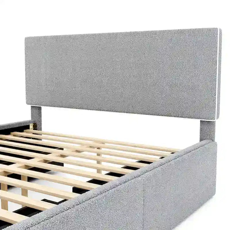 Full Size Upholstered Platform Bed with 4 Drawers
