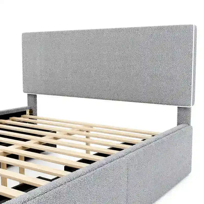 Full Size Upholstered Platform Bed with 4 Drawers
