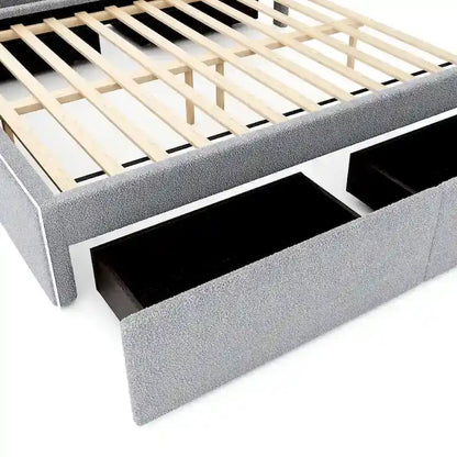 Full Size Upholstered Platform Bed with 4 Drawers
