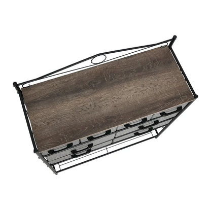 Household Essentials Victoria Dresser Table Storage Organizer with 8 Drawers and Shoe Shelf