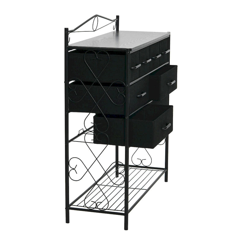 Household Essentials Victoria Dresser Table Storage Organizer with 8 Drawers and Shoe Shelf