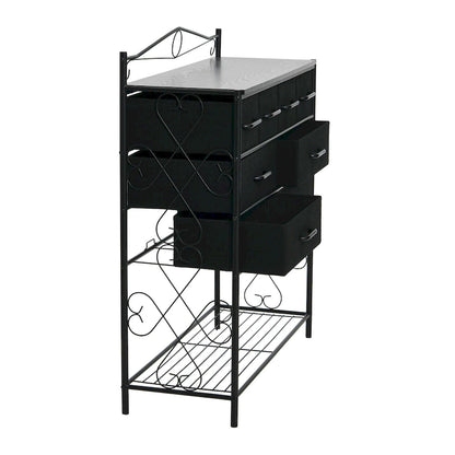 Household Essentials Victoria Dresser Table Storage Organizer with 8 Drawers and Shoe Shelf