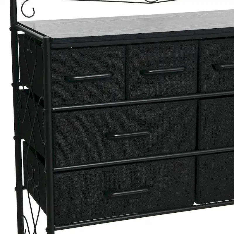Household Essentials Victoria Dresser Table Storage Organizer with 8 Drawers and Shoe Shelf
