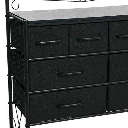 Household Essentials Victoria Dresser Table Storage Organizer with 8 Drawers and Shoe Shelf