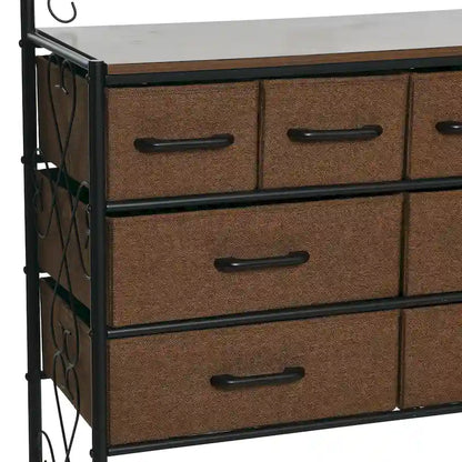 Household Essentials Victoria Dresser Table Storage Organizer with 8 Drawers and Shoe Shelf