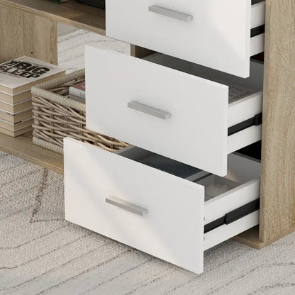 Timechee 55-inch L Shaped Office Computer Desk w/ Drawers, Wood