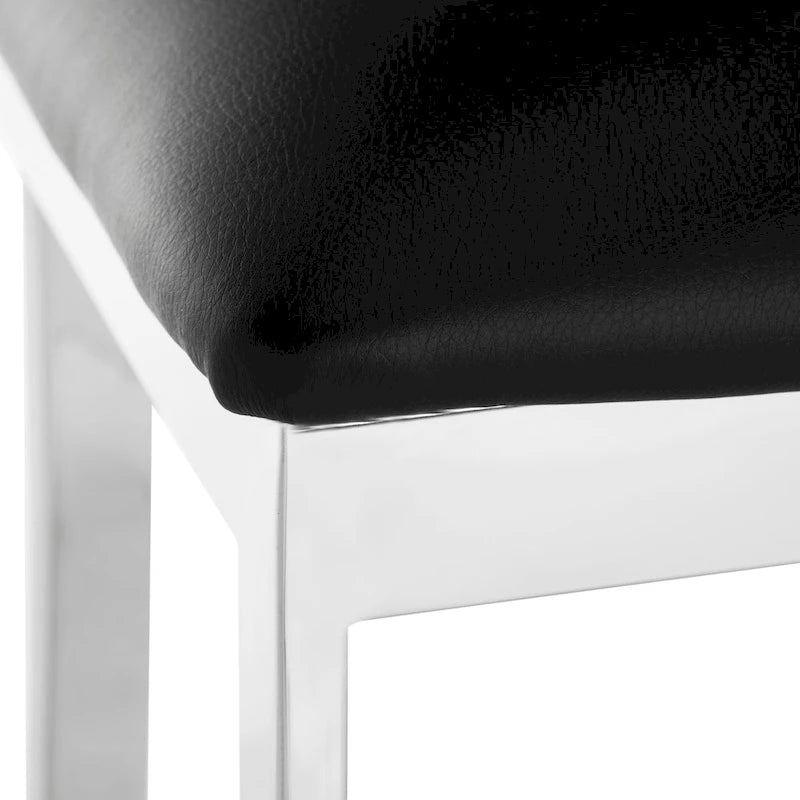 SAFAVIEH Ofelia 30 Inch Stainless Steel Cross Back Black Bar Stool - 17.5 x 18.8 x 39 - 18Wx19Dx39H