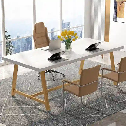 6FT Rectangle Conference Table, 70.9L Meeting Table for 6 People